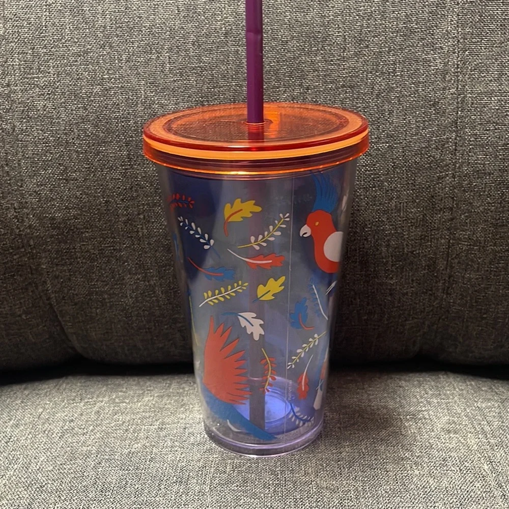 Starbucks Grande Tropical Birds Tumbler with Straw